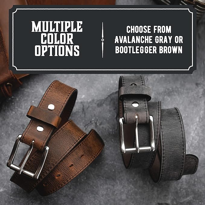 The Baron Leather Belt for Men | Made In USA | Men's Full Grain Leather Belt