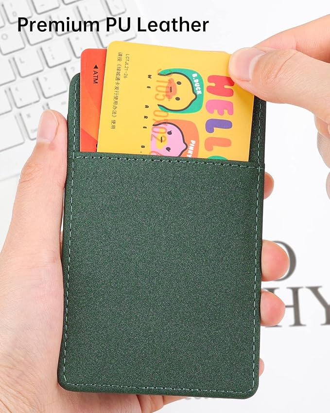 Teskyer Badge Holder with Lanyard, Leather ID Name Badge Card Holder with Lanyard for ID Badges, Vertical, Starry Dark Green