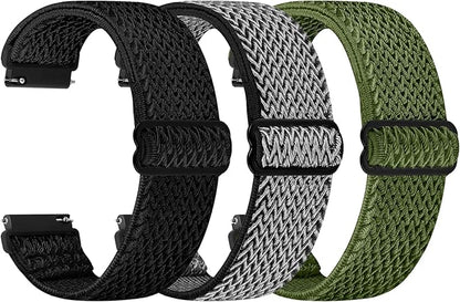 TumpCez Quick Release Watch Band - Choice of Width -18mm 19mm 20mm 22mm 24mm Watch Bands, Solo Loop Adjustable Elastic Nylon Watch Straps Replacement Wristband for Men Women