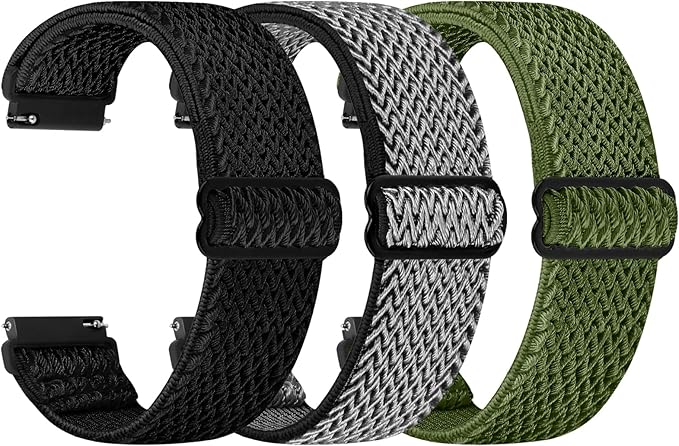 TumpCez Quick Release Watch Band - Choice of Width -18mm 19mm 20mm 22mm 24mm Watch Bands, Solo Loop Adjustable Elastic Nylon Watch Straps Replacement Wristband for Men Women