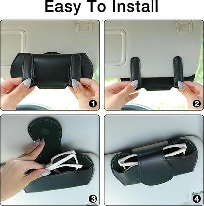 KINIVA Sunglass Clip & Holder, Magnetic Glasses Case for Car Organizer