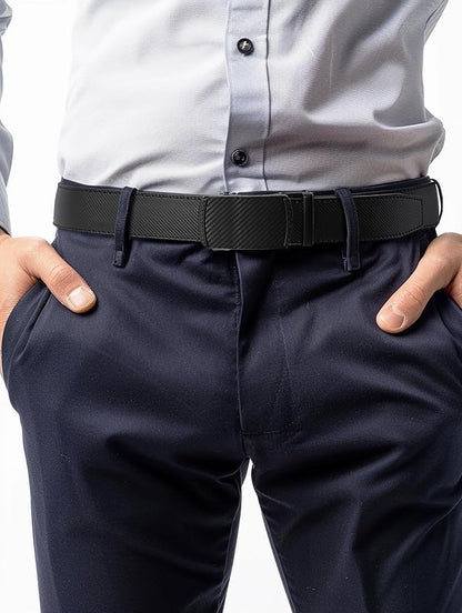 MILORDE Men's Leather Ratchet Belt - 35mm - Customizable Fit