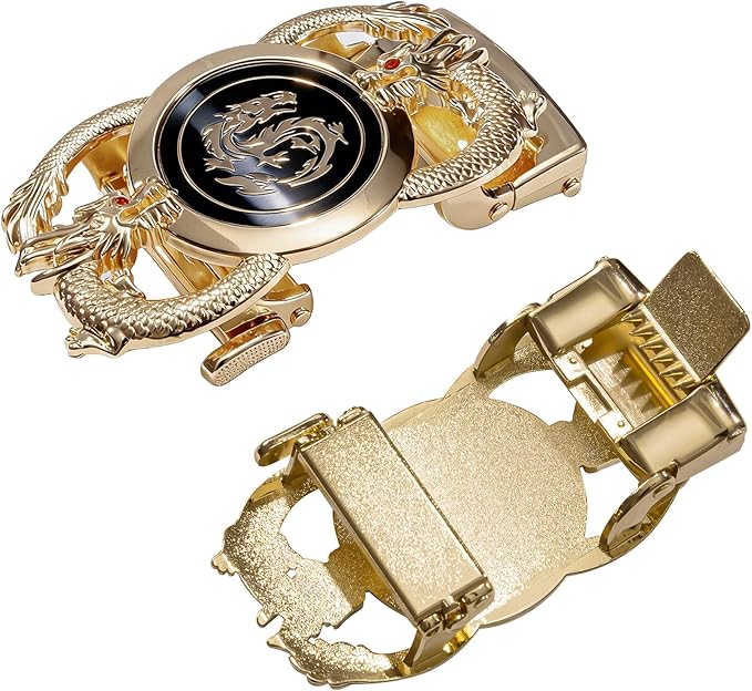 Dubulle Designer Mens Belts, Sliding Automatic Buckle Ratchet Dress Belt TOP Genuine Leather Strap Gifts