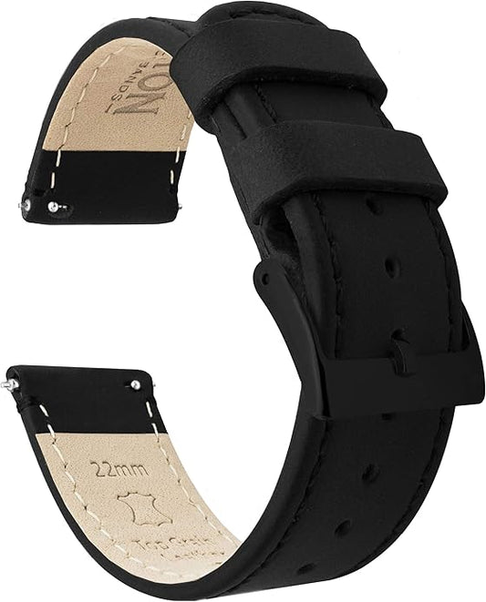 BARTON WATCH BANDS - Top Grain Leather Watch Bands Compatible with Apple Watch Models - 1, 2, 3, 4, 5, 6, 7, 8, 9, 10, SE, Ultra & Ultra 2