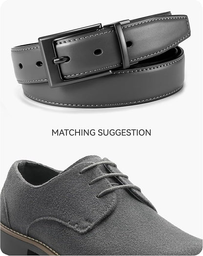 CHAOREN Reversible Belt Men 1 Piece - 1.25" Leather Dress Belt - Trim to Fit for Elegant Style