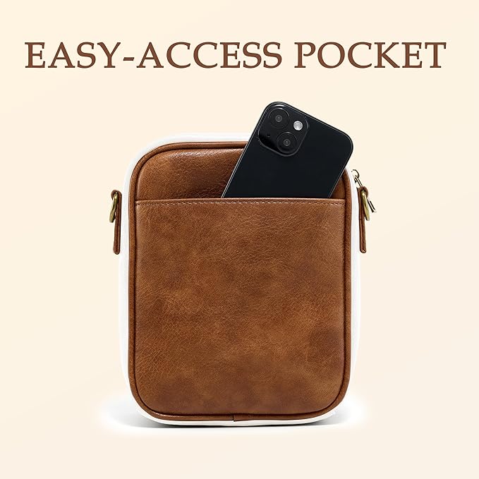 Small Messenger Bag Vegan Leather Crossbody Bag for Women Men, Vintage Cross Body Shoulder Purse with Card Slots
