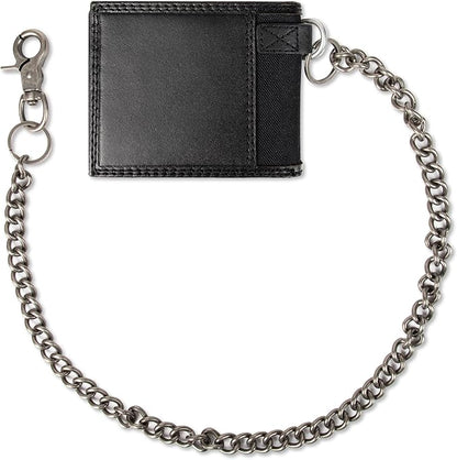 Dickies Men's RFID Everyday Leather Bifold Chain Wallet Black