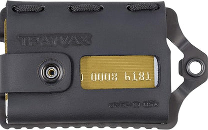 Trayvax Element Wallet, RFID Front Pocket Credit Card Holder with Money Clip, Minimalist Slim Leather Metal Wallet for Men and Women