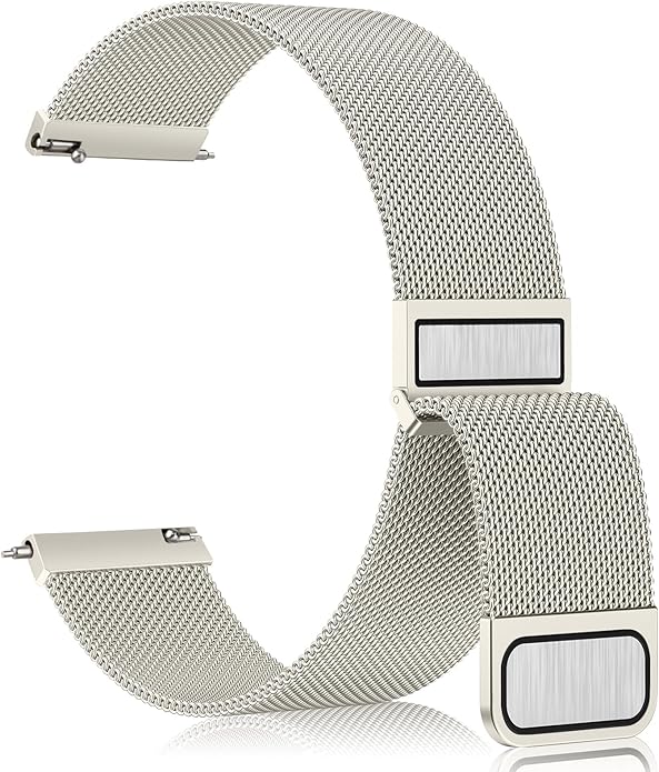 Vanjua 20mm 22mm Watch Band for Women Men, 20mm 22mm Quick Release Stainless Steel Metal Mesh Loop Adjustable Magnetic Replacement Wristbands Straps Bands
