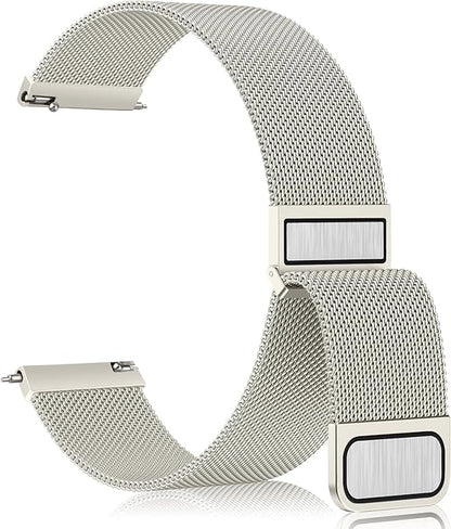 Vanjua 20mm 22mm Watch Band for Women Men, 20mm 22mm Quick Release Stainless Steel Metal Mesh Loop Adjustable Magnetic Replacement Wristbands Straps Bands