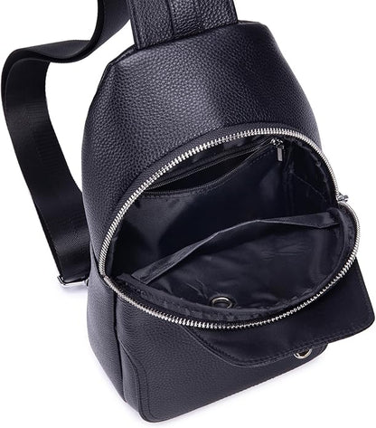 KPYWZER Vintage Leather Sling Bag Backpack for Men Crossbody Shoulder Chest DayPack Backpacks