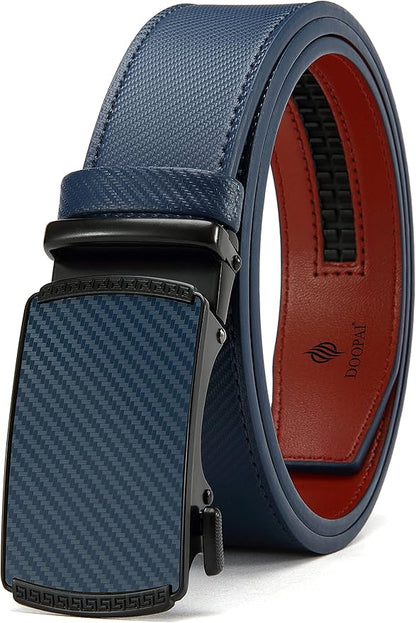 DOOPAI Belt Men, Ratchet Dress Adjustable 1 3/8" Sliding Leather Designer, Size Length Can be Cut, with Gift Box