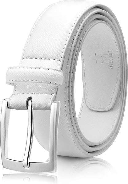 MILORDE Men's Genuine Leather Dress Belt, Handmade, 100% Cow Leather, Fashion & Classic Designs for Work Business and Casual