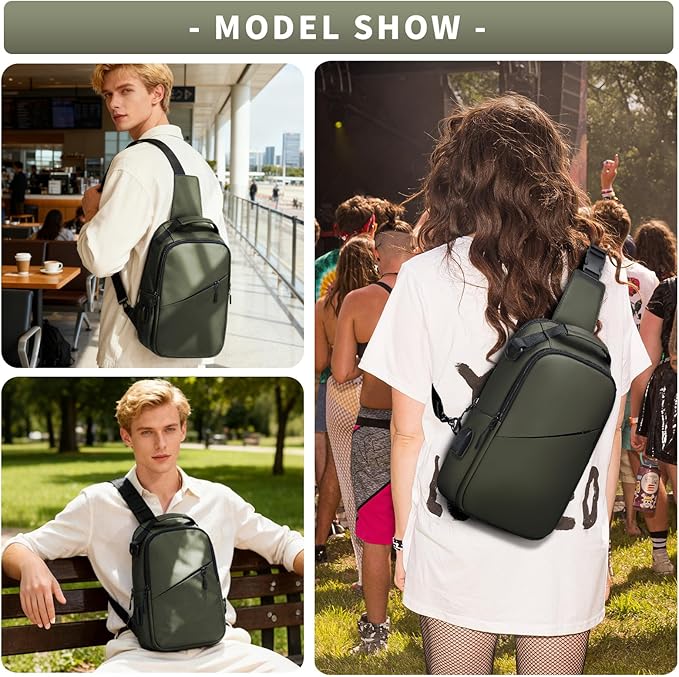 Messenger bag for Men,Small Sling Crossbody Backpack Shoulder Bag for Men Women,canvas Strap Backpack Sling Bag