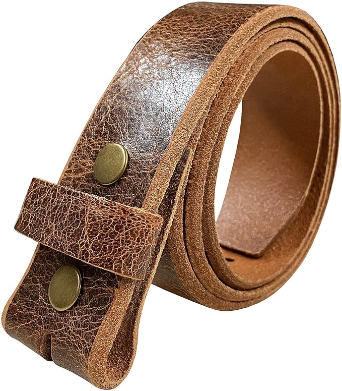 BS304 Genuine Full Grain Vintage Leather Belt Strap or Belt with Buckle_1-1/2"(38mm) wide