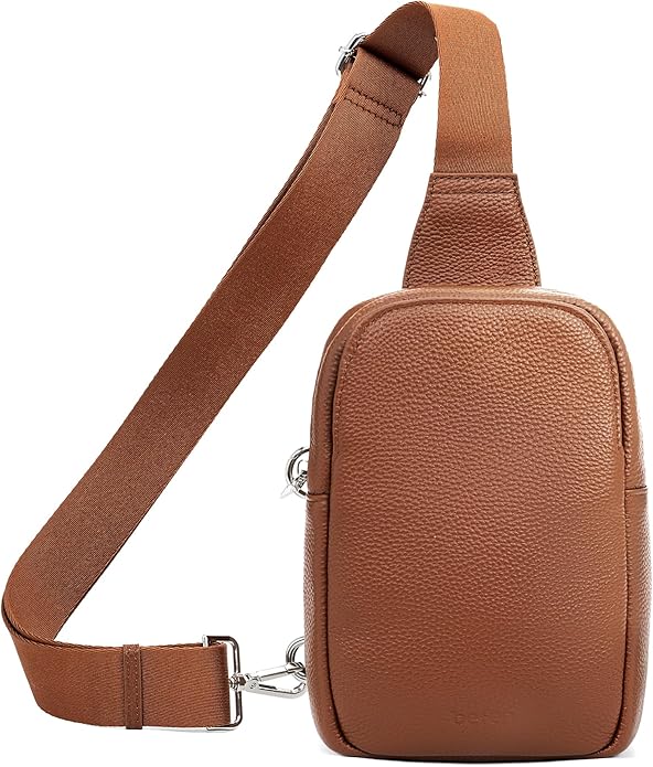befen Genuine Leather Anti Theft Small Crossbody Bags for Women, RFID Cross Body Sling Chest Bags Fanny Packs Travel Purse