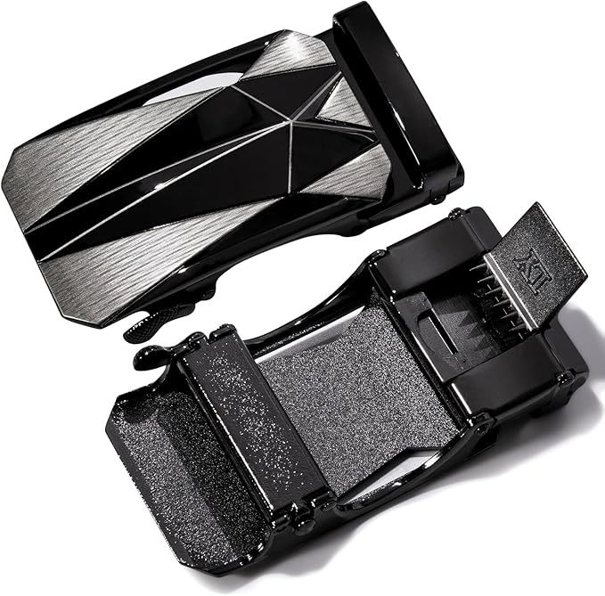 Dubulle Designer Ratchet Belt for Men Leather Fashion Adjustable Automatic Buckle Sliding Removable Dress Casual
