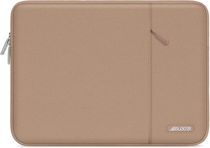 MOSISO Laptop Case 14 inch, 14 inch Laptop Sleeve Compatible with HP Lenovo Dell ASUS Acer, HP Stream, Dell Latitude, Lenovo IdeaPad, Polyester Vertical Computer Sleeve Bag with Pocket, Bronze Brown