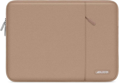 MOSISO Laptop Case 14 inch, 14 inch Laptop Sleeve Compatible with HP Lenovo Dell ASUS Acer, HP Stream, Dell Latitude, Lenovo IdeaPad, Polyester Vertical Computer Sleeve Bag with Pocket, Bronze Brown