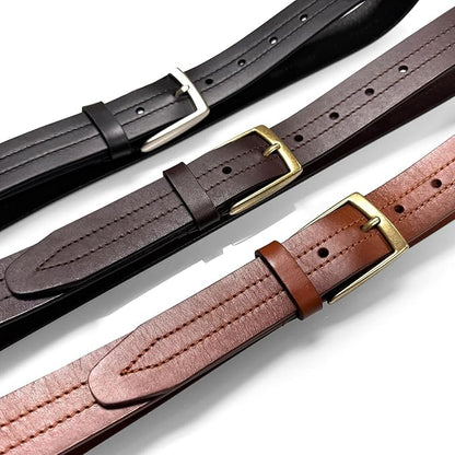 Men's Oil-Tanned Genuine Leather Dress Classic Belt 1-1/8"(30mm) or 1-3/8"(35mm) Wide One Piece Dress Belt