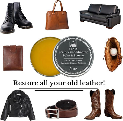 G.B.S Leather Milk Conditioner & Cleaner – 5 oz – Natural, Non-Toxic – Restores Dry, Cracked & Scratched Leather – Waterproofs & Protects – Includes Sponge Applicator