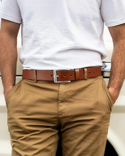 CHAOREN 1.5" Mens Belts Leather - Italian Full Grain Leather Belts - Ideal for Casul Jeans & Work Wear