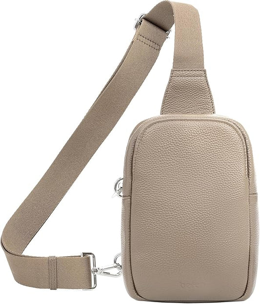 befen Genuine Leather Anti Theft Small Crossbody Bags for Women, RFID Cross Body Sling Chest Bags Fanny Packs Travel Purse