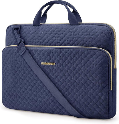 BAGSMART 15.6 Inch Laptop Case Sleeve Compatible with MacBook Pro 16 Inch,15.6 Inch HP,Dell,Acer Aspire,Asus Notebook, Lightweight Laptop Bag for Women with Shoulder Strap,Pocket,Handle, Navy Blue