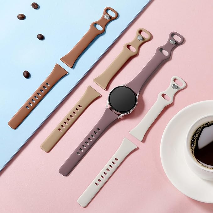 GEAK Slim Strap Compatible with Samsung Galax Watch 7 6 5 4 3 Band/Galaxy Watch 5 Pro/Watch 4 6 Classic 20mm Silicone Strap Compatible with Galaxy Watch Band Women Men