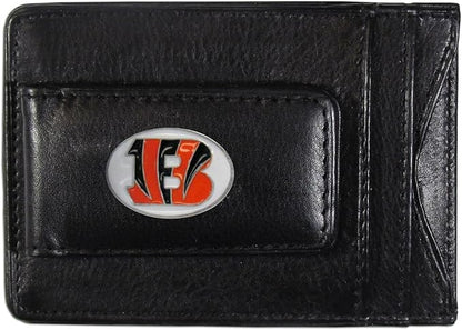 NFL Leather Money Clip Cardholder