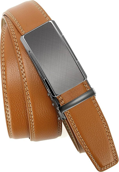 CHAOREN Mens Dress Belt - Mens Ratchet Belt Leather for Dress Pant - Micro Adjustable Belts Fit Everywhere