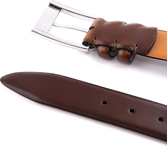 Fabio Valenti Genuine Leather Dress Belts For Men - Mens Belt For Suits, Jeans, Uniform With Single Prong Buckle