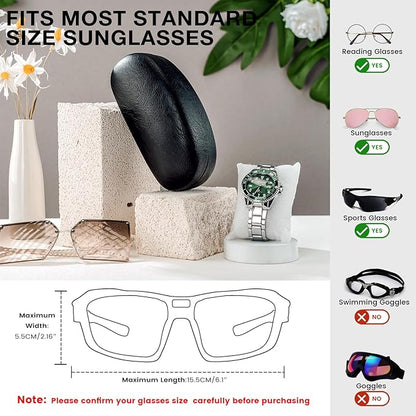 molshine Hard Shell Sunglasses Case,Classic Large Glasses Case for Sunglass, Eyeglasses with Cleaning Cloth, Pocket