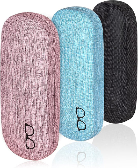 RayLove 3-Pack Hard Shell Eyeglasses Case Large Reading Glasses Hard Case