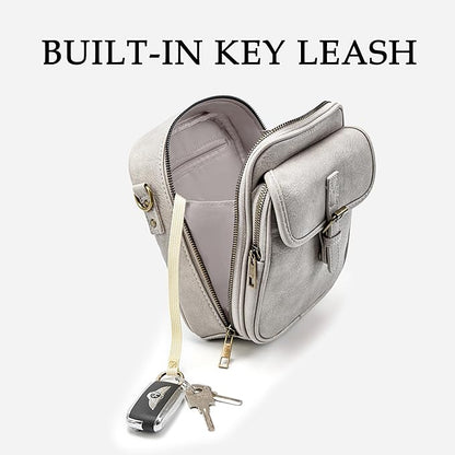 Small Messenger Bag Vegan Leather Crossbody Bag for Women Men, Vintage Cross Body Shoulder Purse with Card Slots