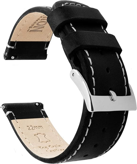 BARTON WATCH BANDS - Top Grain Leather Watch Bands Compatible with Apple Watch Models - 1, 2, 3, 4, 5, 6, 7, 8, 9, 10, SE, Ultra & Ultra 2