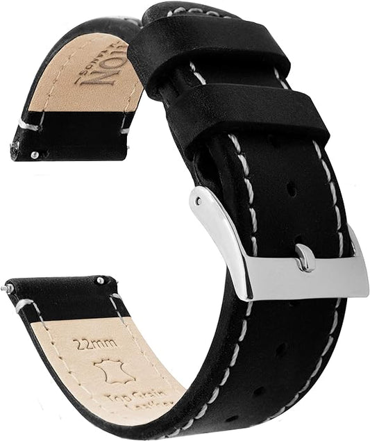 BARTON WATCH BANDS - Top Grain Leather Watch Bands Compatible with Apple Watch Models - 1, 2, 3, 4, 5, 6, 7, 8, 9, 10, SE, Ultra & Ultra 2