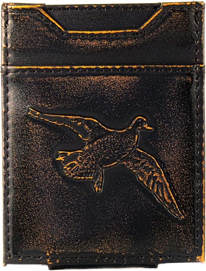 ZEP-PRO Mallard Burnished Leather Magnetic Front Pocket Wallet, Slim Stylish for Men