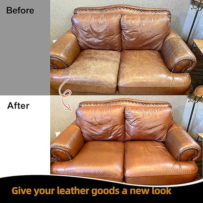 Leather Recoloring Balm, Leather Color Restorer, Leather Restorer for Couches, Leather Scratch Remover, Leather Scratch Repair, Leather Repair Kit for Furniture, Leather Dye (Maroon)