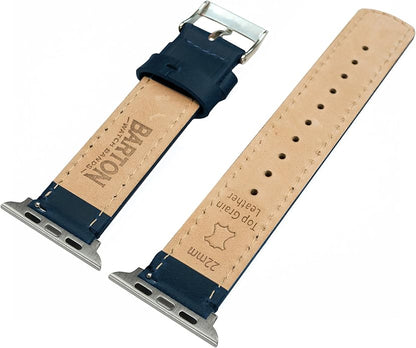 BARTON WATCH BANDS - Top Grain Leather Watch Bands Compatible with Apple Watch Models - 1, 2, 3, 4, 5, 6, 7, 8, 9, 10, SE, Ultra & Ultra 2