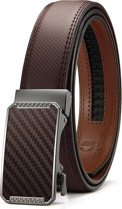 CHAOREN Mens Dress Belt - Mens Ratchet Belt Leather for Dress Pant - Micro Adjustable Belts Fit Everywhere