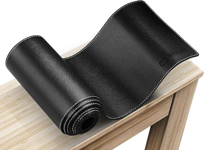 CENNBIE Console Table Leather Cover - 70.8 x 5.9 Inches Sofa Table Narrow Long Mat - TV/Media/Gaming/Center Console Table Protector Pad for Narrow Side Table, Sideboard, Entryway Table (Black)