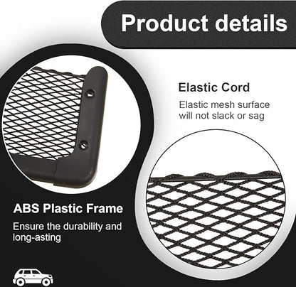 Frienda 2 Pcs ABS Plastic Frame Car Storage Net Bag Phone Car Mesh Net Holder RV Storage Boat Cargo Pocket Organizer Framed Mesh Pocket with Screws for Auto RV (13.8 x 5 Inch)