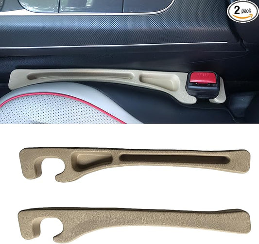 Car Seat Gap Filler Accessories,Storage Organizer Fit Car SUV Truck Fill The Gap Between Seat & Console Vehicle Console Side Pockets (Beige)