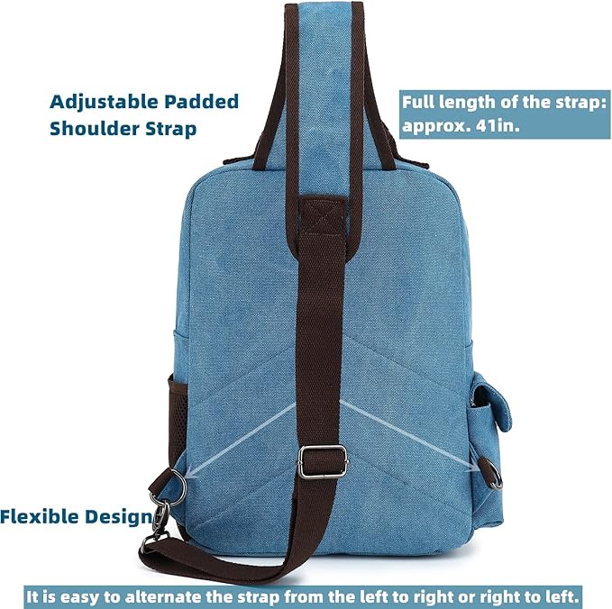Leaper Retro Crossbody Bag Sling Bag Canvas Messenger Bag for Men Women Shoulder Bag Crossbody Handbags Satchel Travel Bag