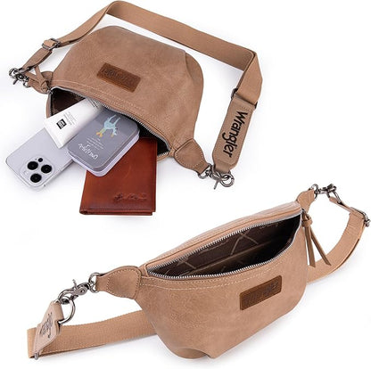 Wrangler Large Fanny Packs for Women Waist Bag Travel Belt Bags Crossbody Sling Purse