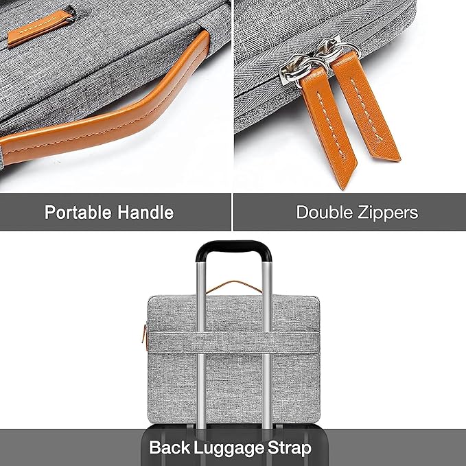 MOSISO 360 Protective Laptop Case 16 inch, 15-15.6 inch Laptop Sleeve Compatible with MacBook Pro 16, HP Acer Dell Lenovo ASUS, Side Open Carrying Case with 4 Zipper Pockets&Handle, Gray