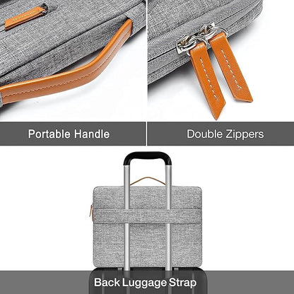MOSISO 360 Protective Laptop Case 13.3 inch, 13-13.3 inch Laptop Sleeve Compatible with MacBook Air/Pro 13 / Pro 14,HP Dell Acer ASUS,Side Open Carrying Case with 4 Zipper Pockets&Handle, Gray