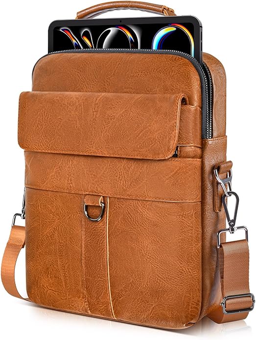 13 Inch Laptop Shoulder Bag Leather Carrying Case for Macbook Air 13" M5 M4 M3 M2 A3420 A3113 A2681/ MacBook Neo 13 A18 Pro