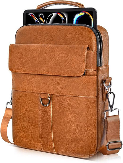 13 Inch Laptop Shoulder Bag Leather Carrying Case for Macbook Air 13" M5 M4 M3 M2 A3420 A3113 A2681/ MacBook Neo 13 A18 Pro